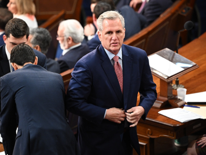 US Republican Representative Kevin McCarthy listens as the US House of Representatives convenes for the 118th Congress at the US Capitol in Washington, DC, January 3, 2023. (AFP)