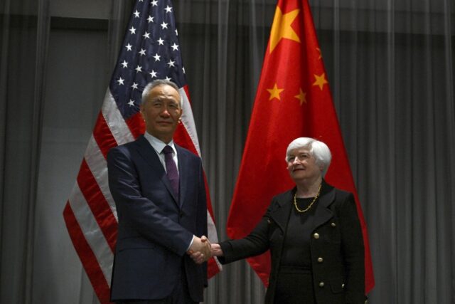 Chinese Vice Premier Liu He and Janet Yellen ahead of their first face-to-face meeting