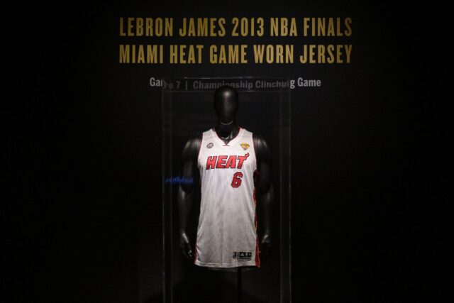 LeBron James' game-worn jersey from the athlete's NBA finals game 7 victory over the Miami