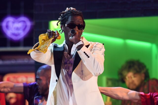 Rapper Young Thug performs during the 61st Annual Grammy Awards on February 10, 2019, in L