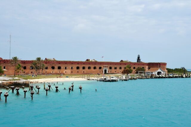 The remote Dry Tortugas National Park, known for its historic Fort Jefferson, pictured in