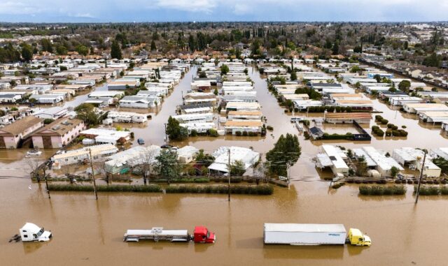 Torrential downpours across much of California have caused flash flooding, closed key high