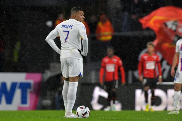 Back from vacation: Kylian Mbappe came off the bench as Paris Saint-Germain lost 1-0 to Re