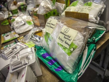 Packages of Fentanyl and other drugs seized at a USPS international mail facility. (File Photo: U.S. Customs and Border Protection)