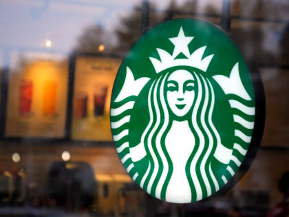 This is a Starbucks sign in the window of a Starbucks in a Target store in Pittsburgh, on Monday, Jan. 23, 2023. (AP Photo/Gene J. Puskar)