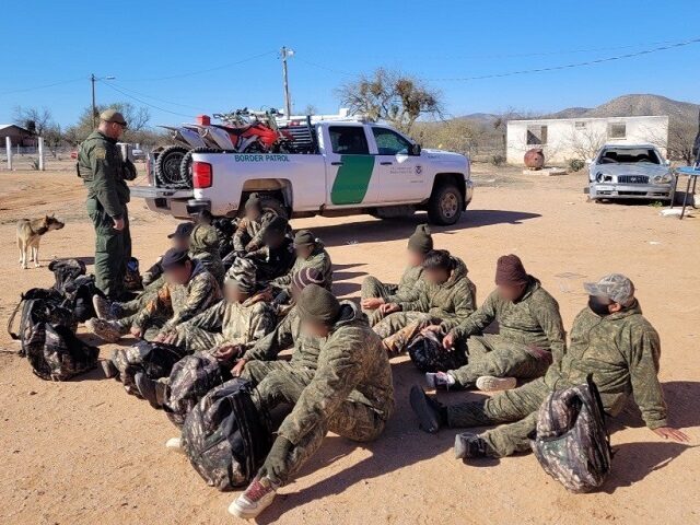 Three Points Station agents apprehended a group of 16 camouflage-wearing migrants near Vam