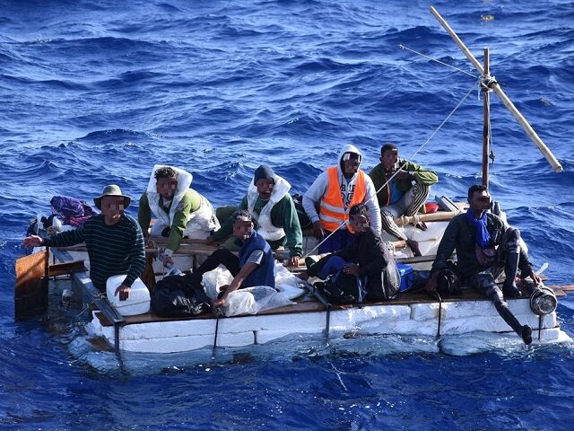 Eight Cuban migrants found on makeshift raft 400 miles from Mobile, Alabama. (U.S. Customs