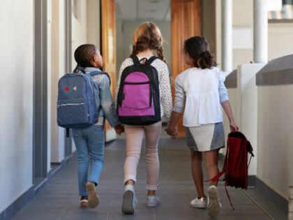 Children together in modern school