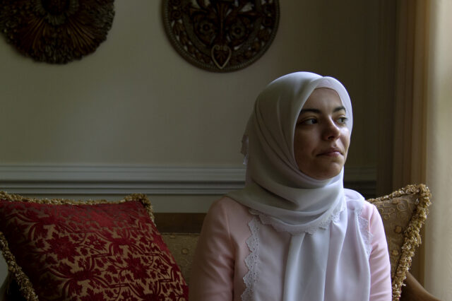 FAIRFAX, VA - JUNE 1: Abrar Omeish poses for a portrait in her home in Fairfax, VA on June