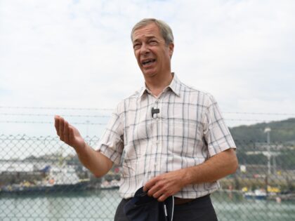 Nigel Farage arrives at Dover, Kent, where people thought to be migrants have previously been brought ashore by Border Force officers following a number of small boat incidents in the Channel. (Photo by Kirsty O'Connor/PA Images via Getty Images)