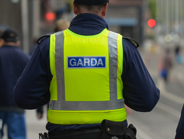 Members of An Garda Siochana (Irish Police) patrol Dublin's city center during the final d