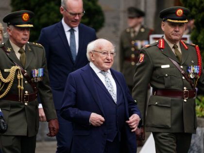 President Michael D Higgins arriving for a state religious ceremony to commemorate the 1916 Easter Rising leaders at Arbour Hill Cemetery in Dublin. Picture date: Wednesday May 4, 2022. (Photo by Brian Lawless/PA Images via Getty Images)