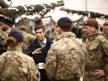 TAPA, ESTONIA - DECEMBER 19: British Prime Minister Rishi Sunak meets with troops at the Tapa Military base on December 19, 2022 in Tapa, Estonia. (Photo by Henry Nicholls - WPA Pool/Getty Images)