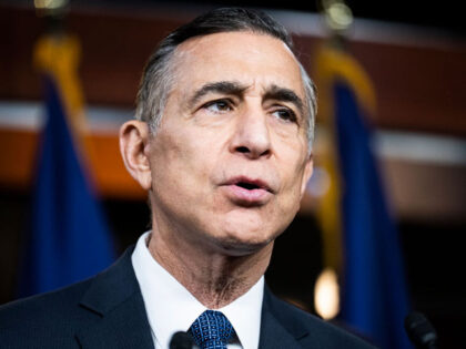 UNITED STATES - JANUARY 11: Rep. Darrell Issa, R-Calif., speaks during a news conference on a proposed constitutional amendment "to require that the Supreme Court of the United States be composed of nine justices, in the Capitol Visitor Center on Wednesday, January 11, 2023. (Tom Williams/CQ-Roll Call, Inc via Getty …