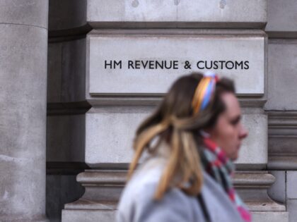 The headquarters of HM Revenue and Customs in the Westminster district of London, UK, on T