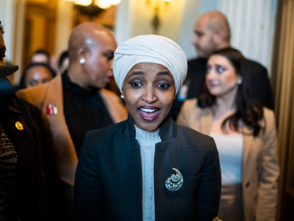 Rep. Ilhan Omar, D-Minn., is seen after the House voted to remove her from the House Foreign Affairs Committee on Thursday, February 2, 2023. (Tom Williams/CQ-Roll Call, Inc via Getty Images)