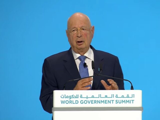 DUBAI, UNITED ARAB EMIRATES - FEBRUARY 13: (----EDITORIAL USE ONLY - MANDATORY CREDIT - DUBAI MEDIA OFFICE / HANDOUT" - NO MARKETING NO ADVERTISING CAMPAIGNS - DISTRIBUTED AS A SERVICE TO CLIENTS----) World Economic Forum's founder and Executive Chairman Klaus Schwab participates in the opening of the World Government Summit …