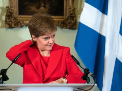 Scotland's First Minister, and leader of the Scottish National Party (SNP), Nicola Sturgeon, speaks during a press conference at Bute House in Edinburgh where she announced she will stand down as First Minister, in Edinburgh on February 15, 2023. - Scotland's First Minister Nicola Sturgeon announced her resignation Wednesday after …