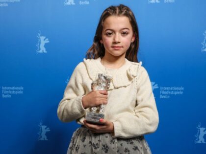 Actress Sofia Otero poses with her "Silver Bear for Best Leading Performance" during the a