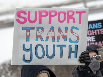 St. Paul, Minnesota. March 6, 2022. Because the attacks against transgender kids are increasing across the country Minneasotans hold a rally at the capitol to support trans kids in Minnesota, Texas, and around the country. (Photo by: Michael Siluk/UCG/Universal Images Group via Getty Images)