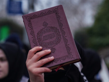 ISTANBUL, TURKEY- JANUARY 29: A protest against the burning of the Quran in Sweden and Denmark on January 29, 2023 in Istanbul, Turkey. The group consisting of NGO members met at the Fatih Mosque following afternoon prayer, and marched to Saraçhane Park, where statements were read. (Photo by Cemal Yurttas/ …