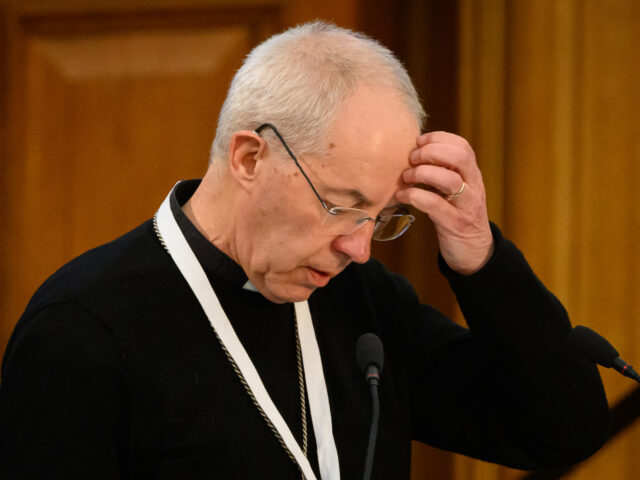 LONDON, ENGLAND - FEBRUARY 08: Archbishop of Canterbury Justin Welby addresses General Syn