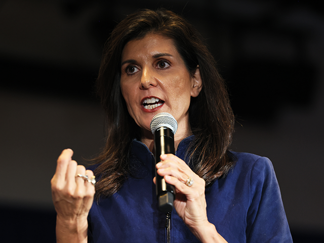 Republican presidential candidate Nikki Haley speaks during a campaign event in the New Hampshire Institute of Politics at Saint Anselm College on February 17, 2023 in Manchester, New Hampshire. Former South Carolina Governor and United Nations ambassador Haley began her presidential campaign after announcing her candidacy this week. She is the first Republican candidate to announce her challenge against former U.S. President Donald Trump. (Photo by Michael M. Santiago/Getty Images)