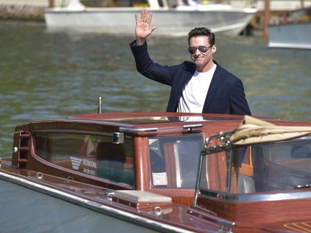 Hugh Jackman arrives at the Hotel Excelsior during the 79th Venice International Film Fest