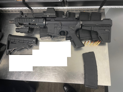 TSA officers and a Jefferson County Sheriff's deputy seized a loaded rifle at the New Orleans Airport on Valentine's Day. (Transportation Safety Administration)