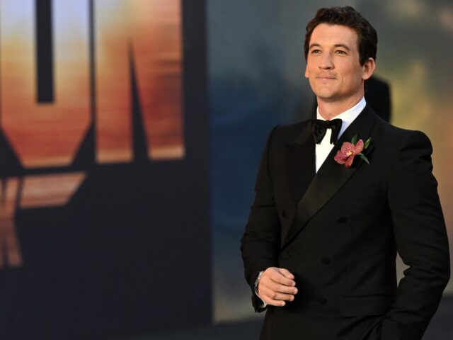 US actor Miles Teller poses on the red carpet upon arrival for the UK premiere of the film