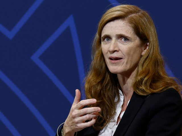 US Agency for International Development (USAID) Administrator Samantha Power speaks at a Peace, Security and Governance Forum during the US-Africa Leaders Summit in Washington, DC, on December 13, 2022. (Photo by EVELYN HOCKSTEIN / POOL / AFP) (Photo by EVELYN HOCKSTEIN/POOL/AFP via Getty Images)