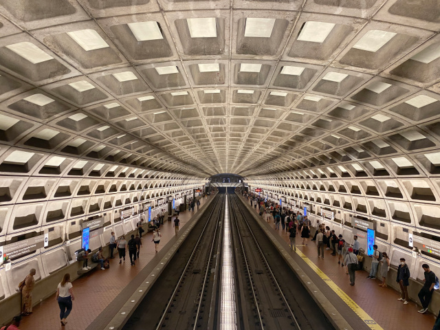 In response to rising gas prices, some commuters have switched to public transportation or started working from home more often. Metro ridership has increased more than 80% since January.Seen is the Gallery Place-Chinatown Station. (Gaya Gupta/The Washington Post via Getty Images)