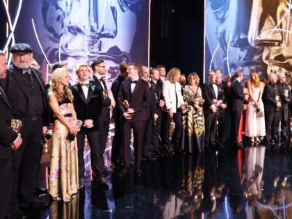 LONDON, ENGLAND - FEBRUARY 19: A general view of the stage and winners during the EE BAFTA