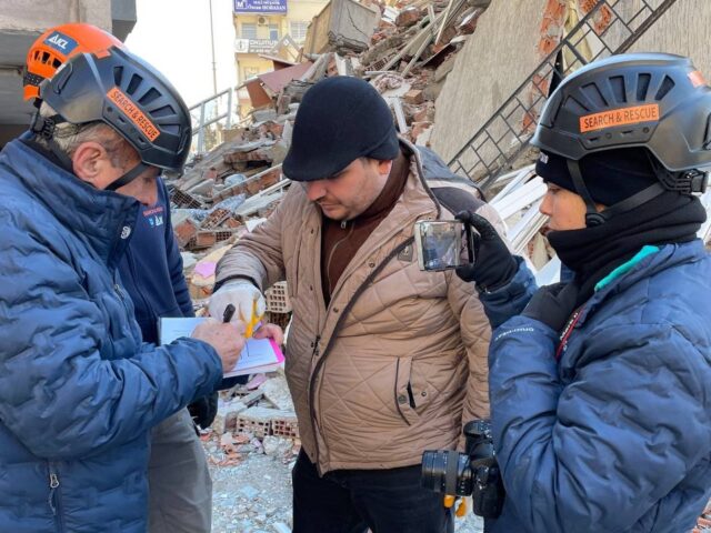 KAHRAMANMARAS, TURKIYE - FEBRUARY 08: Search and rescue team from Israel efforts continue after 7.7 and 7.6 magnitude earthquakes hit Kahramanmaras, Turkiye on February 08, 2023. Early Monday morning, a strong 7.7 earthquake, centered in the Pazarcik district, jolted Kahramanmaras and strongly shook several provinces, including Gaziantep, Sanliurfa, Diyarbakir, Adana, …