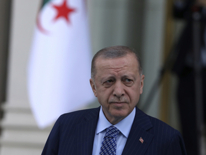 Turkish President Recep Tayyip Erdogan arrives for a ceremony, in Ankara, Turkey, May 16,