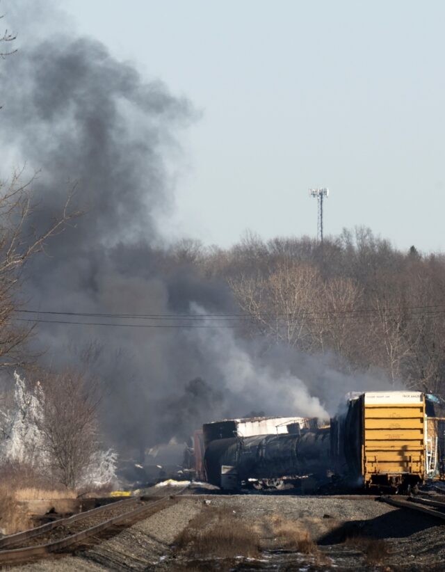 The derailing of a cargo train near East Palestine, Ohio caused a massive fire on Februa