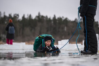 'Isvaksovning' or hole-in-the-ice exercise classes like this are common in Sweden