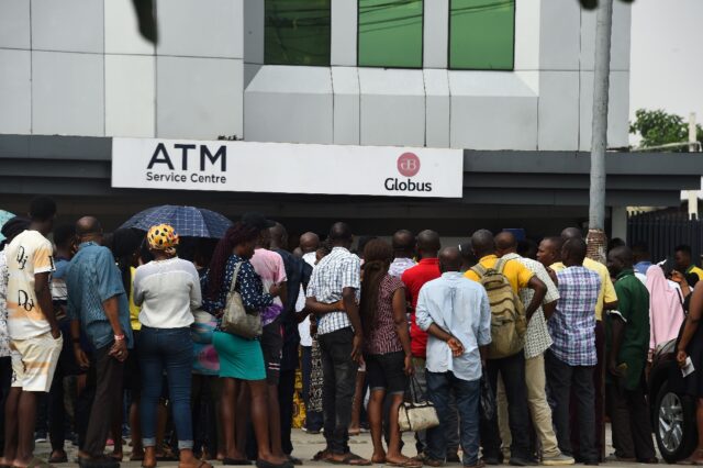 Many Nigerians have been queueing for hours outside ATMs to try and get cash after a redes