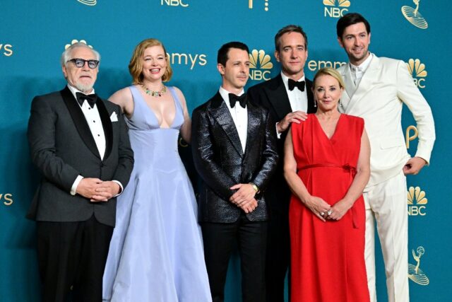 Stars of the HBO series 'Succession' attend the Emmy Awards in Los Angeles in September 20