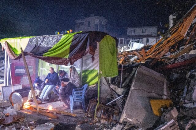 Survivors in Hatay, Turkey take shelter after a massive earthquake