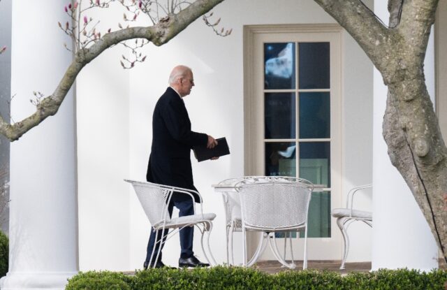 US President Joe Biden arrives back at the White House after a weekend at his Delaware hom