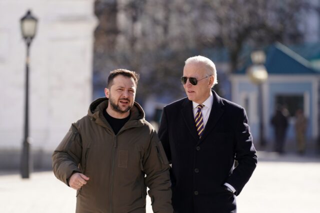 US President Joe Biden met Ukraine's Volodymyr Zelensky during a surprise visit to Kyiv a