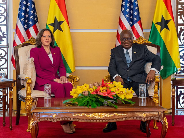 Vice President Kamala Harris with President Nana Akufo-Addo of Ghana
