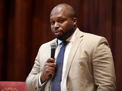 State Sen. Gary Winfield, D-New Haven speaks during special session at the State Capitol, Tuesday, July 28, 2020, in Hartford, Conn. (AP Photo/Jessica Hill)