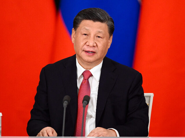 Chinese President Xi Jinping speaks to the media after a signing ceremony with Russian President Vladimir Putin following their talks at The Grand Kremlin Palace, in Moscow, Russia, Tuesday, March 21, 2023. (Vladimir Astapkovich, Sputnik, Kremlin Pool Photo via AP)