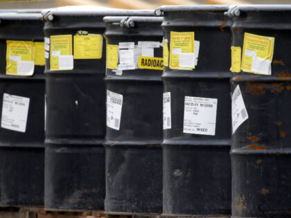 In this Wednesday, May 6, 2015, photo, drums holding low-level radioactive mixed waste sit before treatment and disposal at the EnergySolutions facility in Clive, Utah. State regulators on Monday, Monday, May 11, 2015, cited a number of concerns they need resolved before approving a plan to bury in Utah's western …