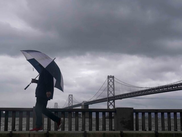 Bay Bridge storm (Jeff Chiu / Associated Press)
