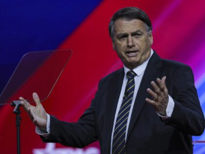MARYLAND, UNITED STATES - MARCH 04: Brazil's former President Jair Bolsonaro delivers remarks as he attends the 2023 Conservative Political Action Conference (CPAC) at the Gaylord National Resort and Convention Center in Maryland, United States on March 4, 2023. (Photo by Celal Gunes/Anadolu Agency via Getty Images)