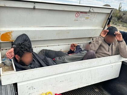 Three Points Station agents find three migrants locked inside the toolbox in a pickup truck (U.S. Border Patrol/Tucson Sector)