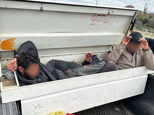 Three Points Station agents find three migrants locked inside the toolbox in a pickup truc